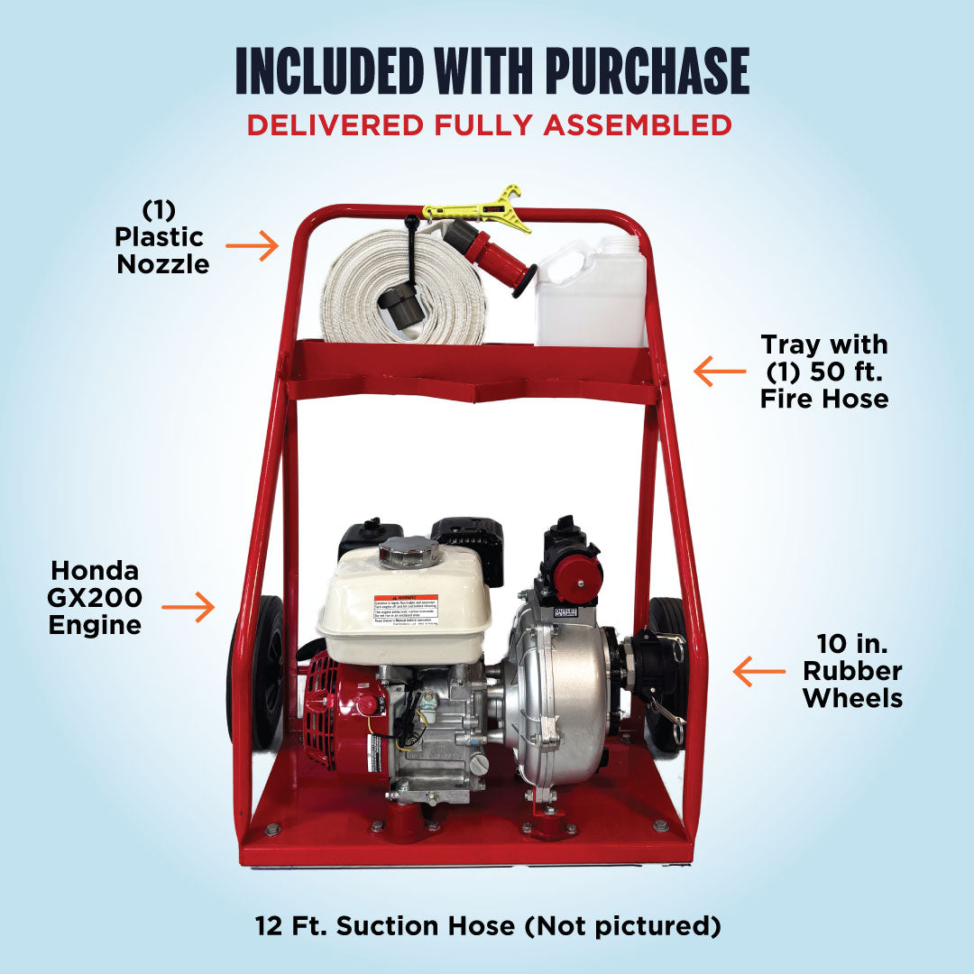 Single Discharge Urban Wildfire Defense Cart with Honda GX200 Engine